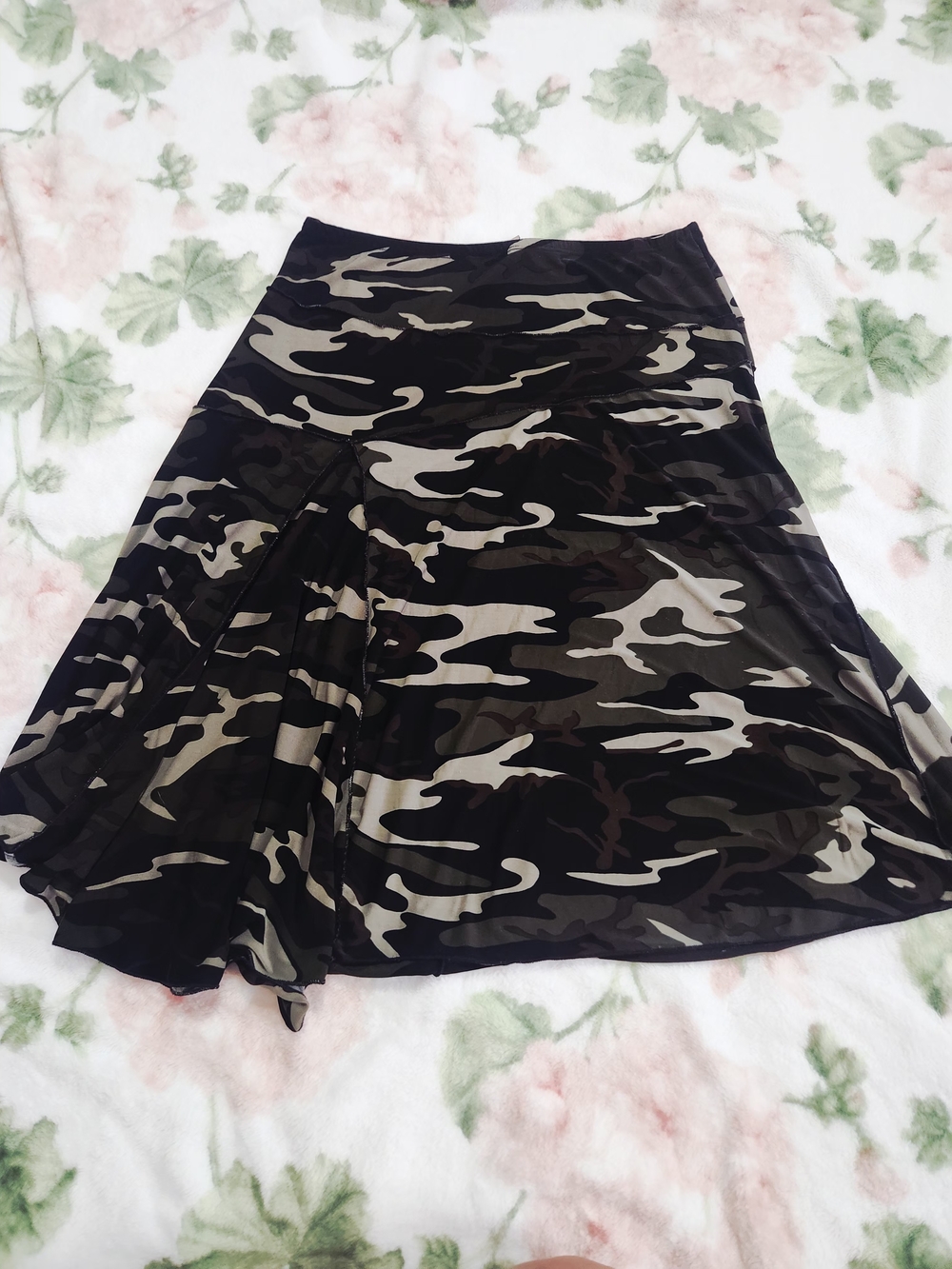 Susan Lawrence Camouflage Midi Skirt